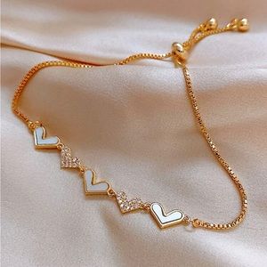 Heart bracelet on gold work everyday perfect Valentine bracelet